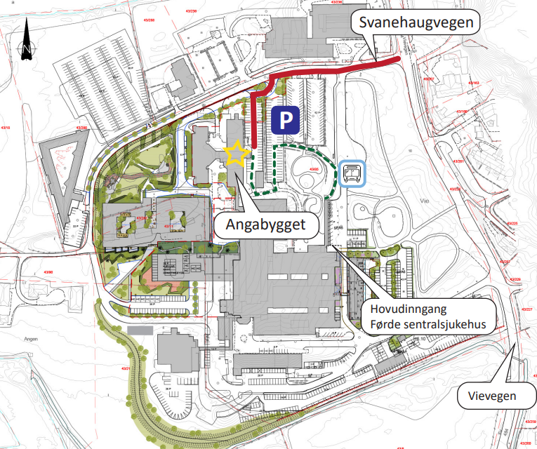 Kart tilkomst Angabygget