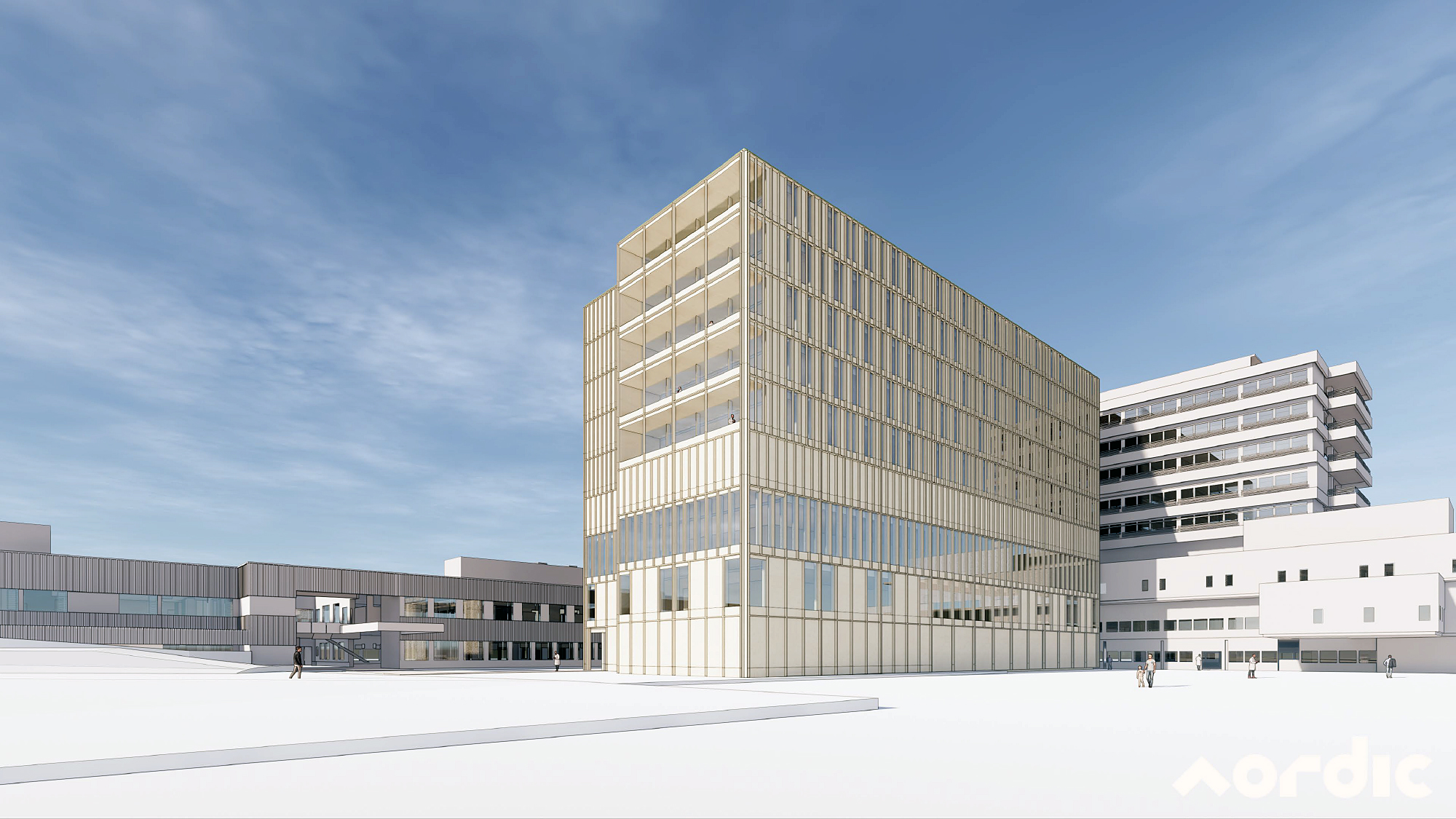 fasadeillustrasjon av eit bygg