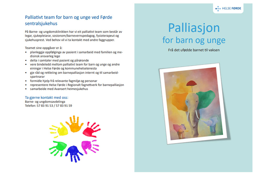 Visning av ei brosjyre med tekst og bilder