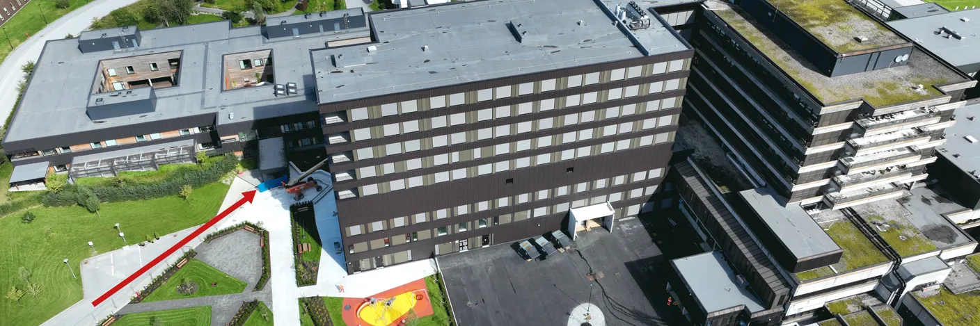 bilde av et sjukehusbygg